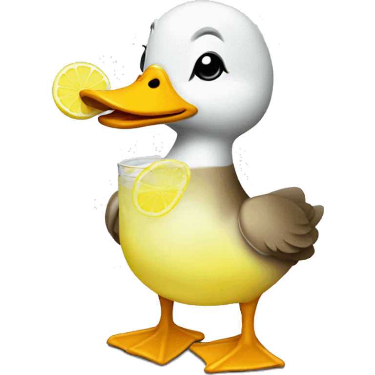 Duck with lemonade  emoji