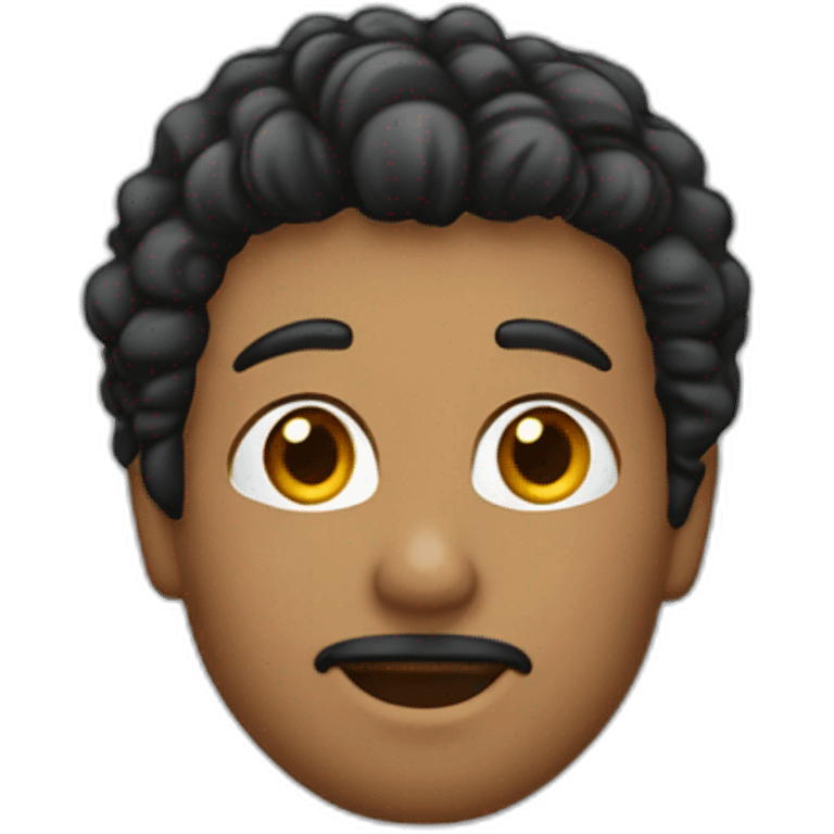 Homme noir avec petite cheveux et boucle d’oreille emoji