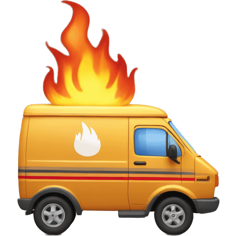 delivery van that has fire from going so fast emoji