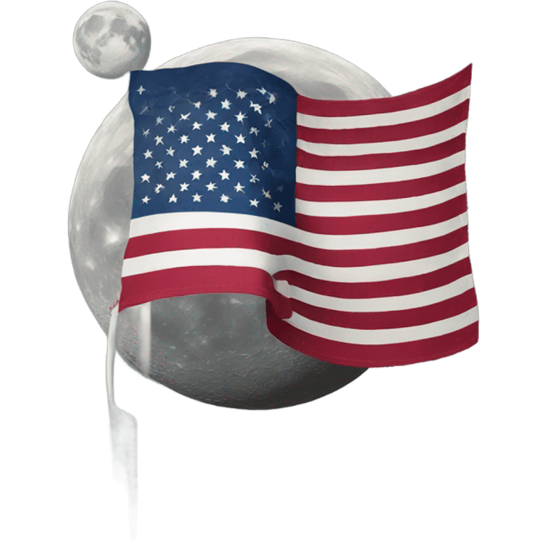 American flag on moon emoji