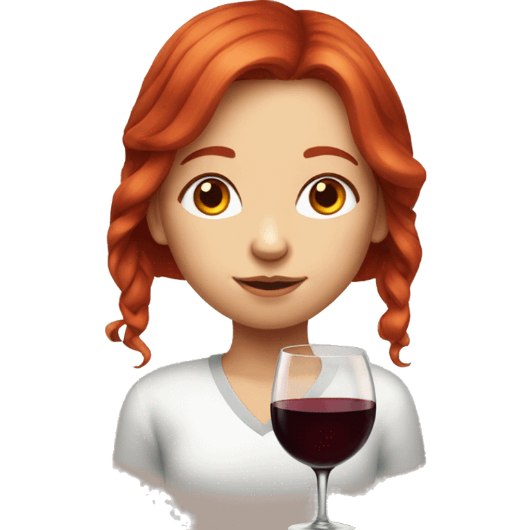 Red hair girl Portrait of a red-haired girl who drinks red wine emoji