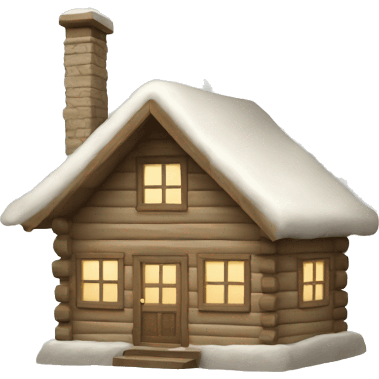 Beige winter cabin emoji