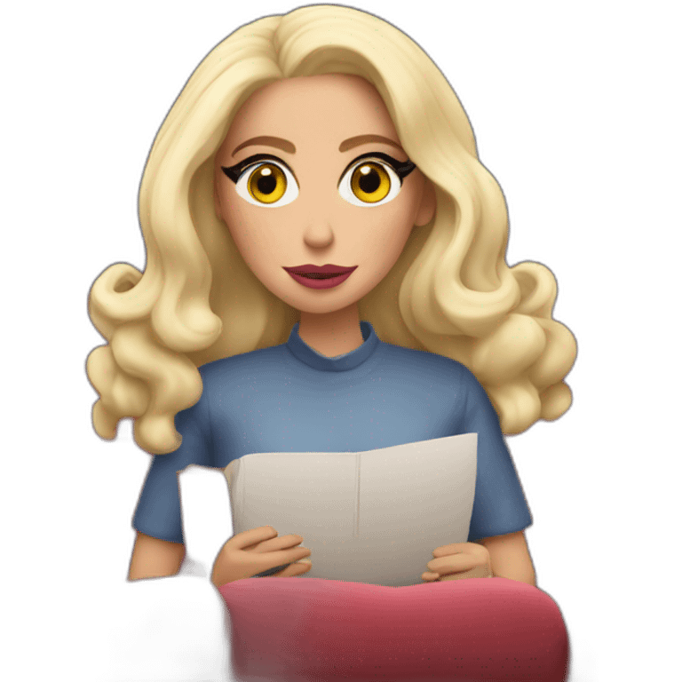 lady gaga watching movie emoji