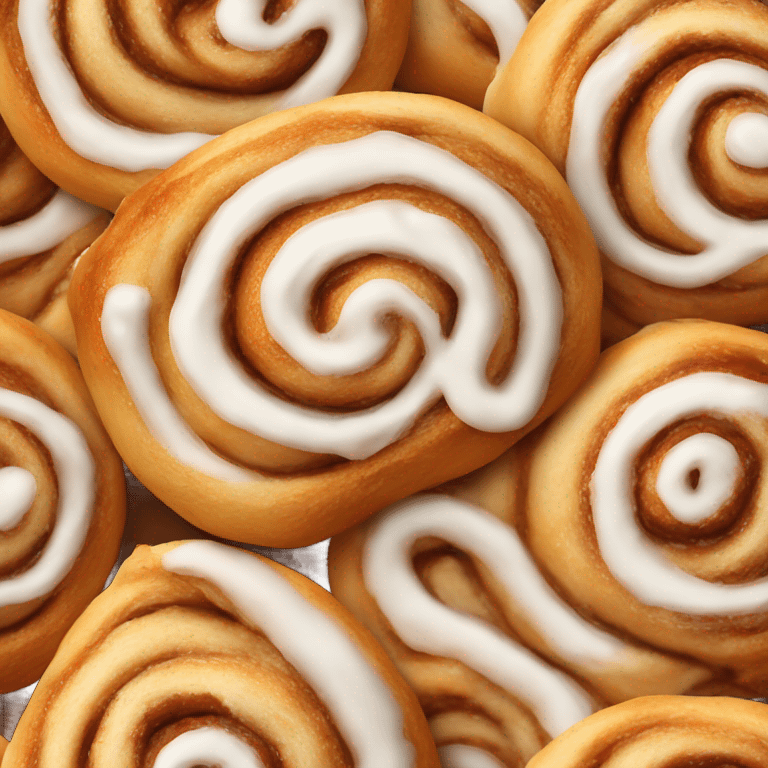 one cinnamon bun with icing on top emoji