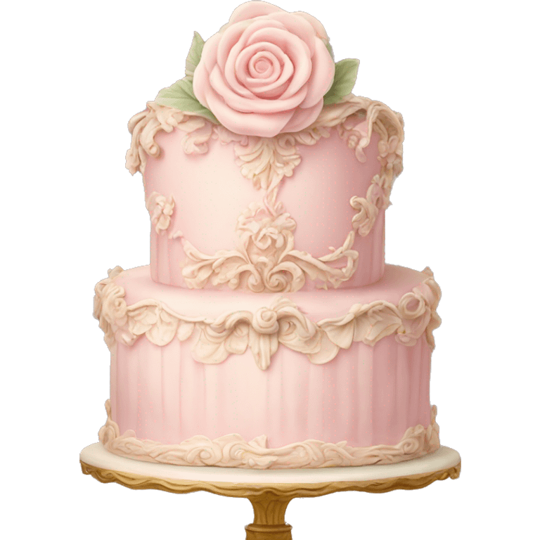 Vintage rococo cake pale pink  emoji