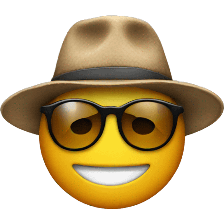 Cool emoji with a hat and a peace sign emoji