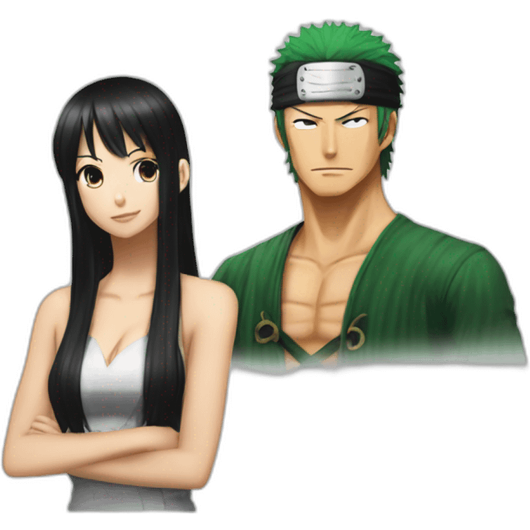 Roronoa Zoro and nico robin emoji