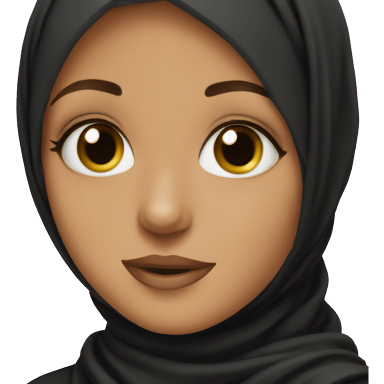 Pretty girl wearing black hijab  emoji