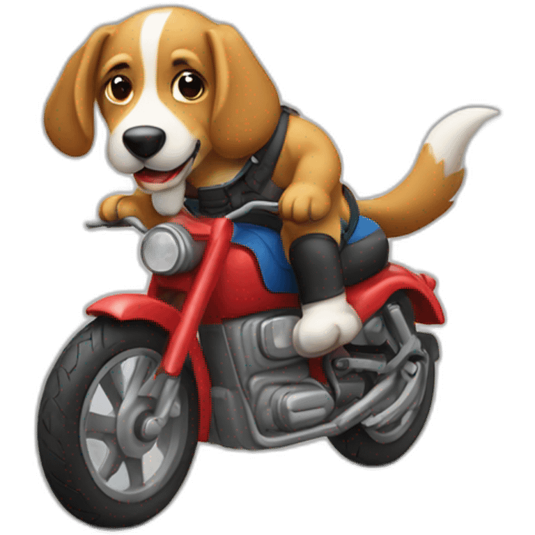 Perro montando en moto emoji