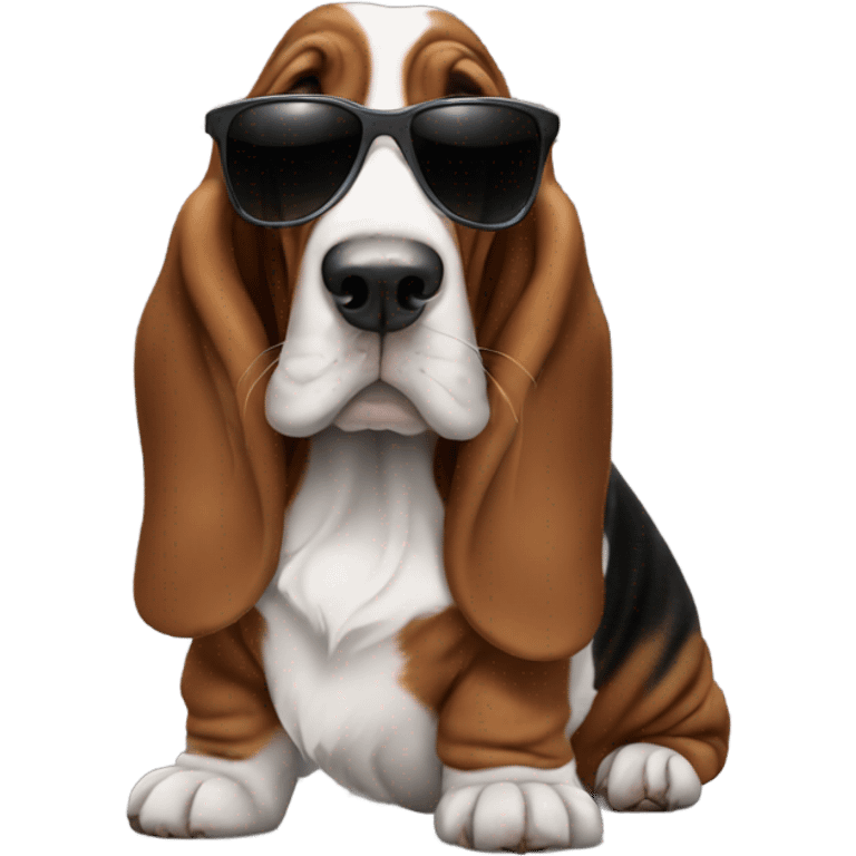 Basset hound with sunglasses  emoji