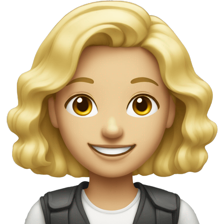 smiling blonde girl portrait emoji