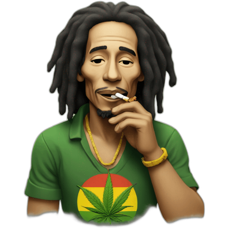 Bob Marley smoking cannabis emoji