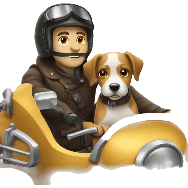 Sidecar with dog passenger  emoji