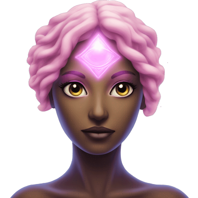 Pleiadian woman female third eye pink emoji