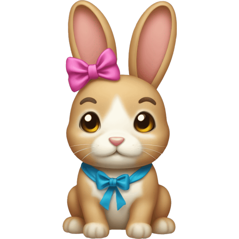 Conquet bunny with bow emoji