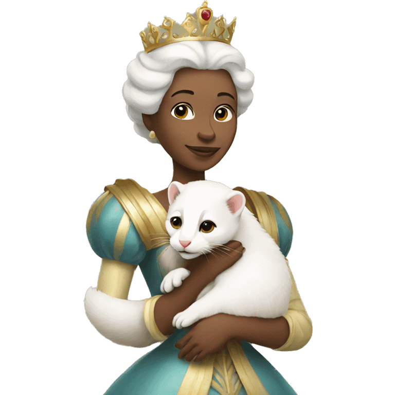 Queen holding a pet white ferret emoji