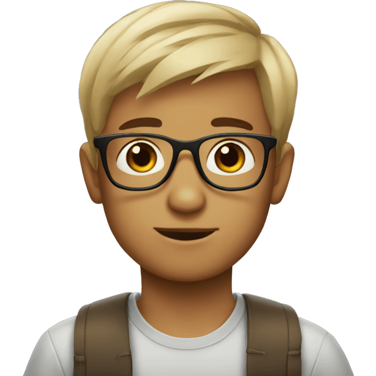 short haired boy with glasses emoji