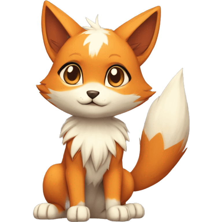 a anthro chibi-style cat-fox-Fakémon-hybrid full body emoji