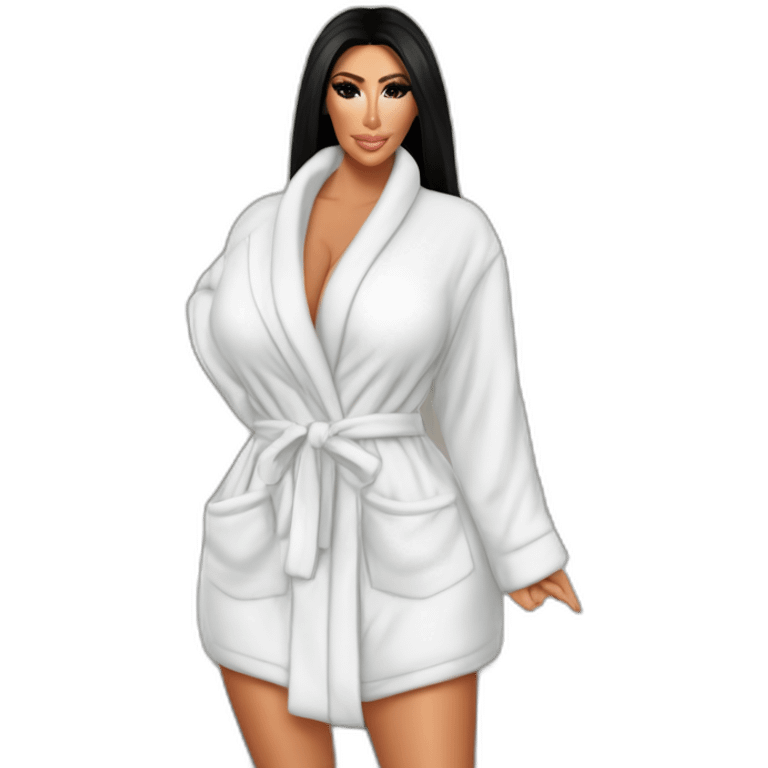 Kim kardashian perfect round bum bathrobe behind emoji