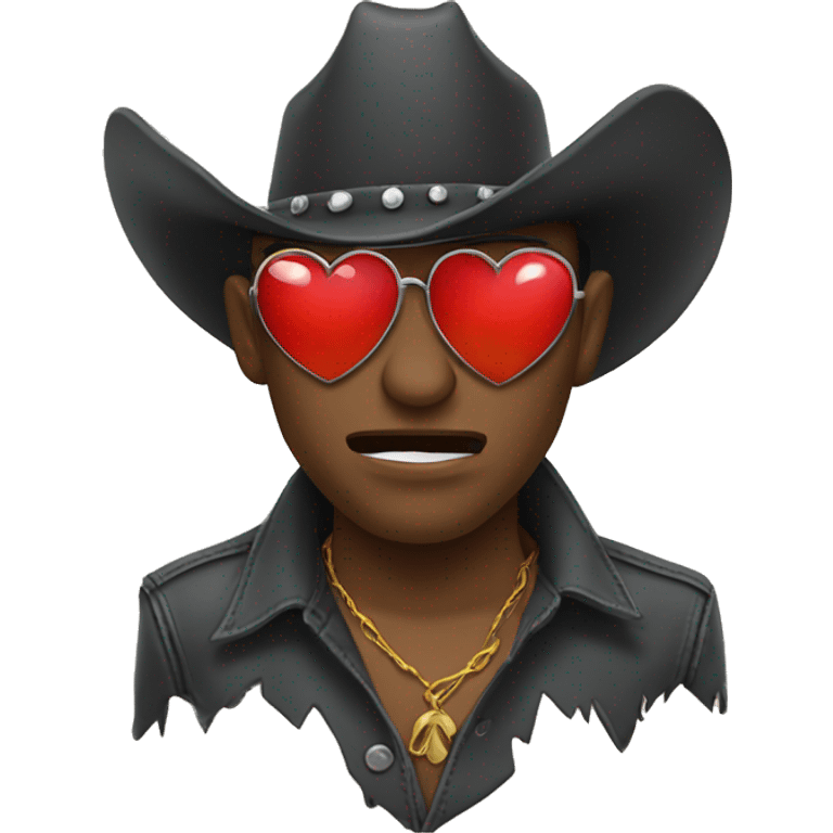 Cowboy crying sunglasses broken heart emoji