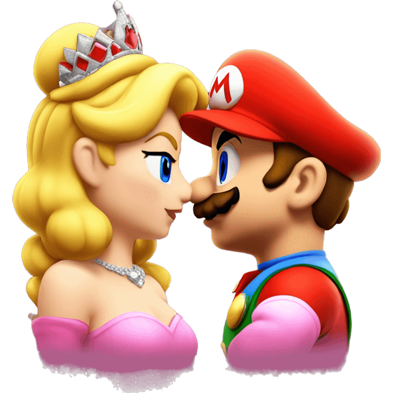 super mario kissing princess peach emoji