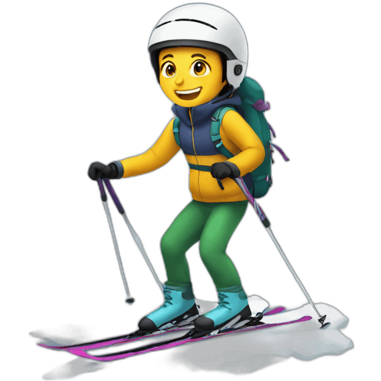 student on ski emoji