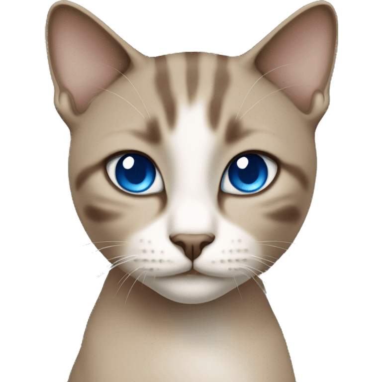 Dark Brown face - beige body thai female cat with blue eyes  emoji