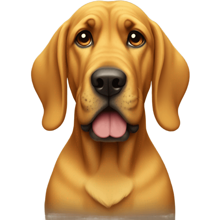 A yellow bloodhound with his paw in the air. emoji