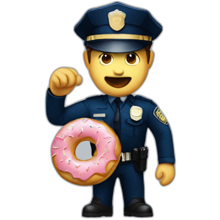 cop eating donut emoji