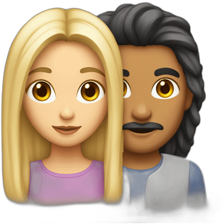 joven pelo rubio y mujer pelo largo con jabalíes emoji