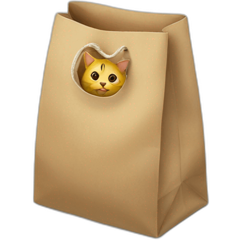 Cat jumps into bag emoji