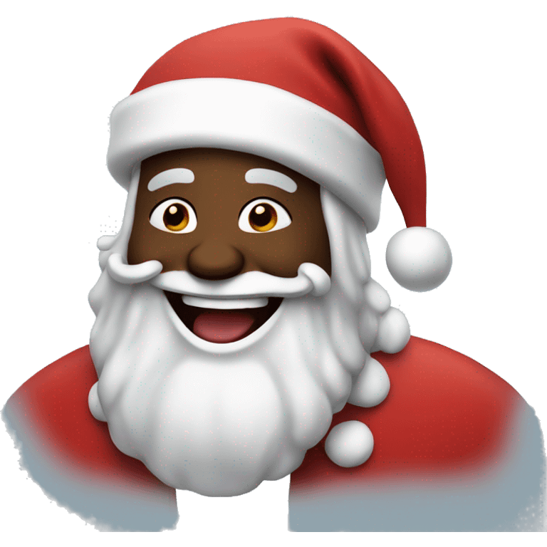 Black Santa laughing emoji