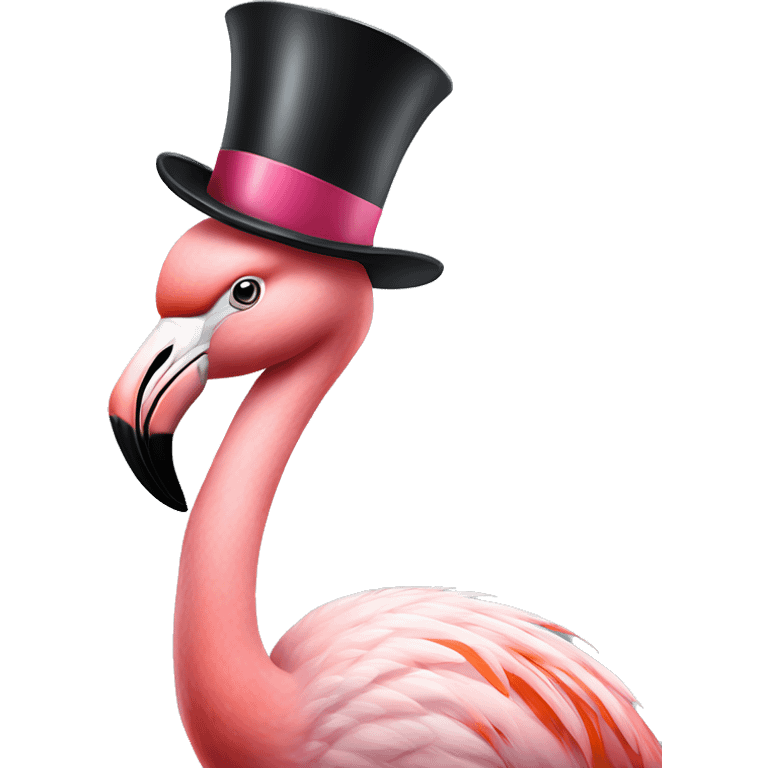 flamingo with top hat giving a side eye emoji