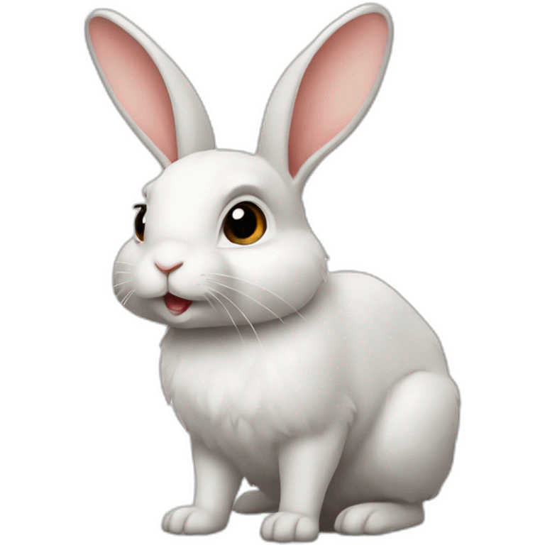 Rabbit White with name " pollito" emoji