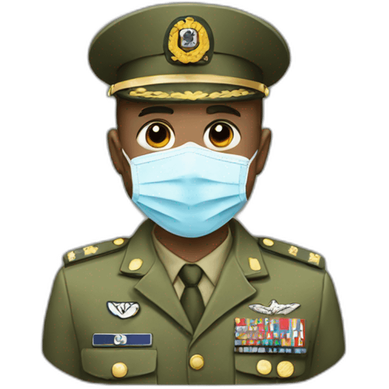 a military Head Portraits in a Medical masks emoji