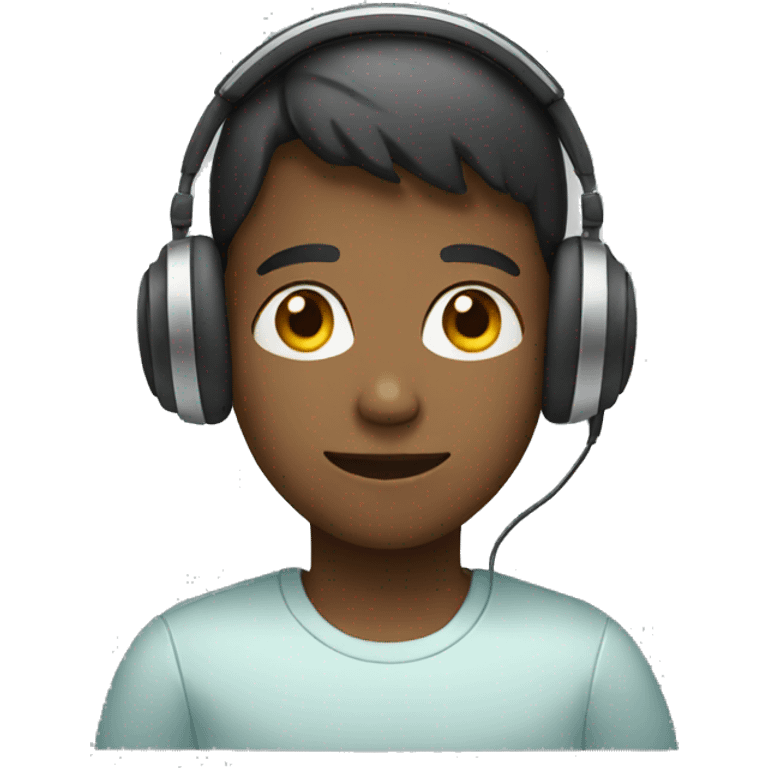 A boy wearing headphones  emoji