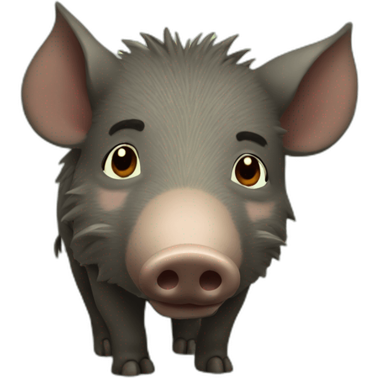 Wild boar with bear emoji