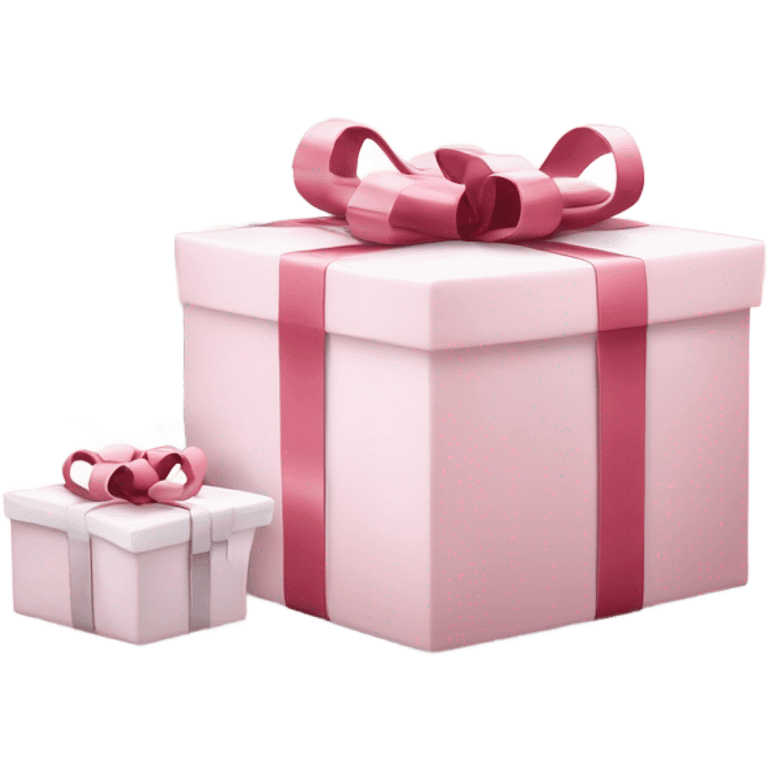 Light pink Christmas gifts under a white Christmas tree  emoji