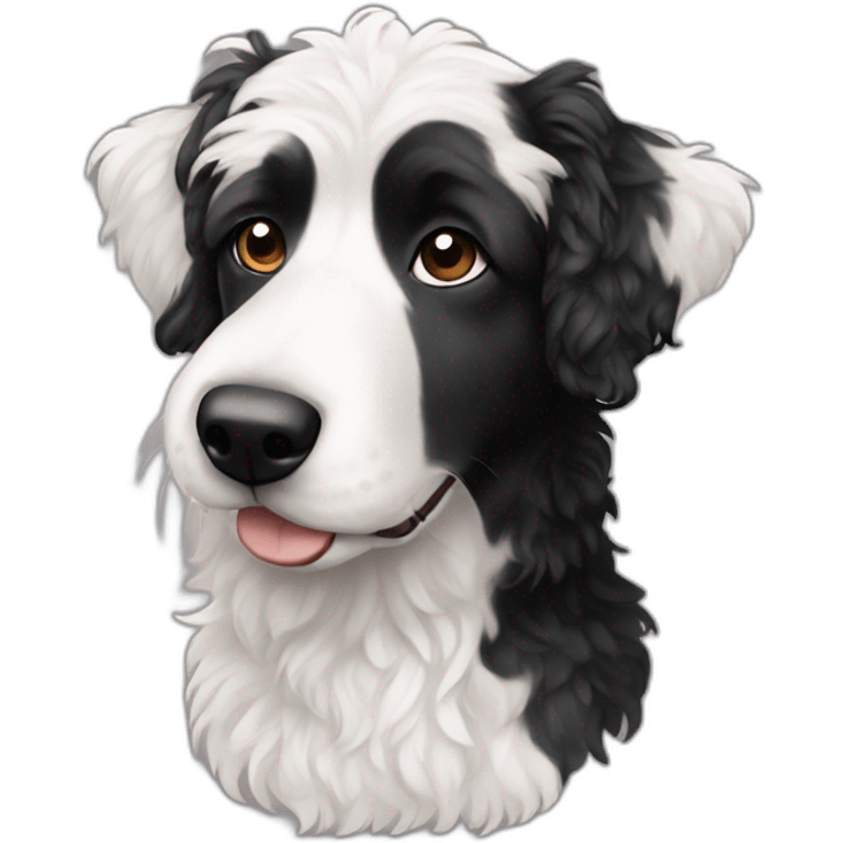 Mostly Black and but some white Aussie doodle emoji