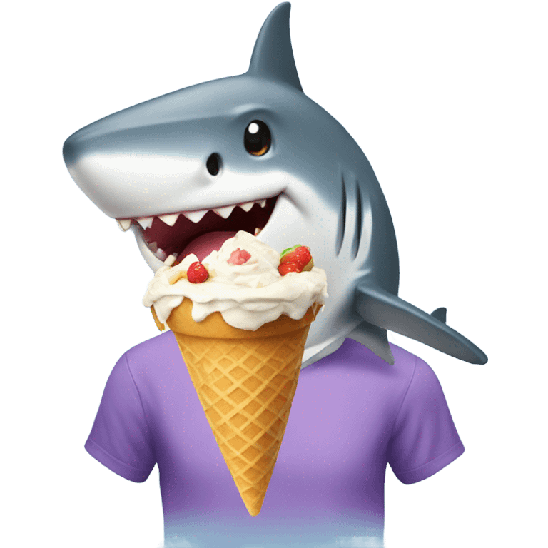 Shark with icecream  emoji