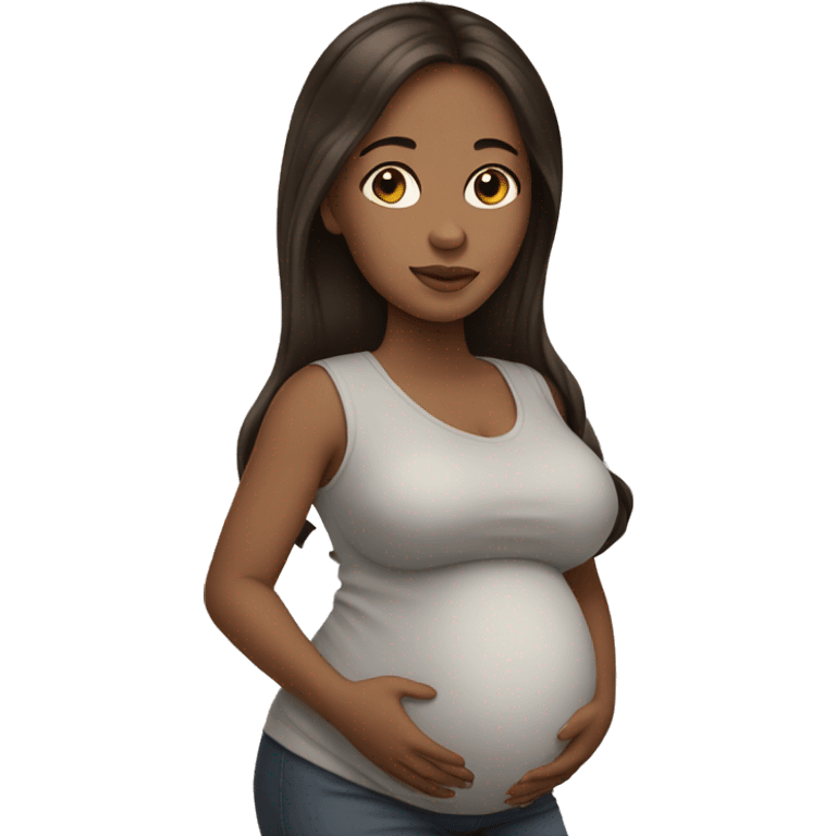 pregnant brunette light skin emoji