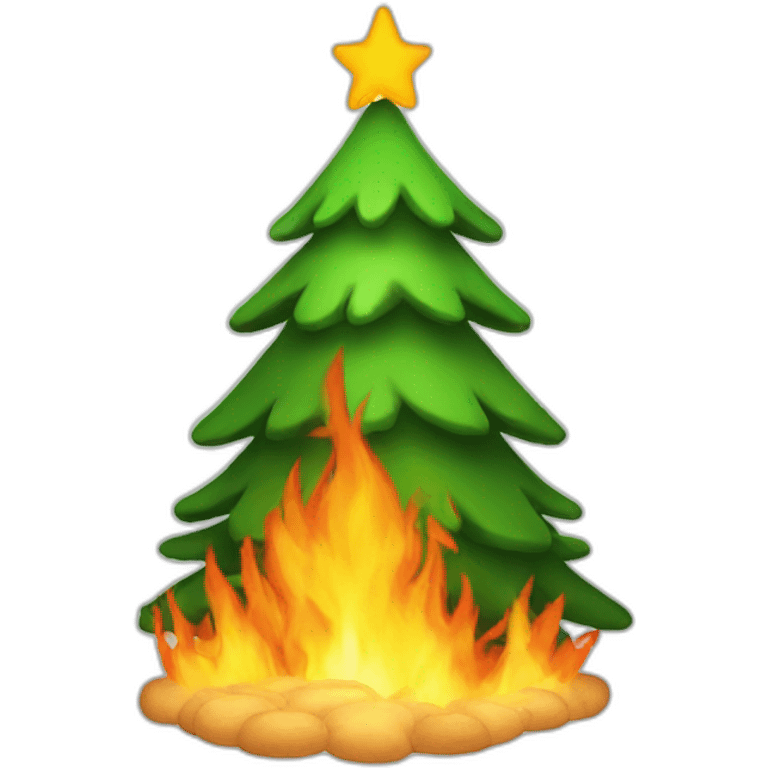 Christmas tree and fire emoji