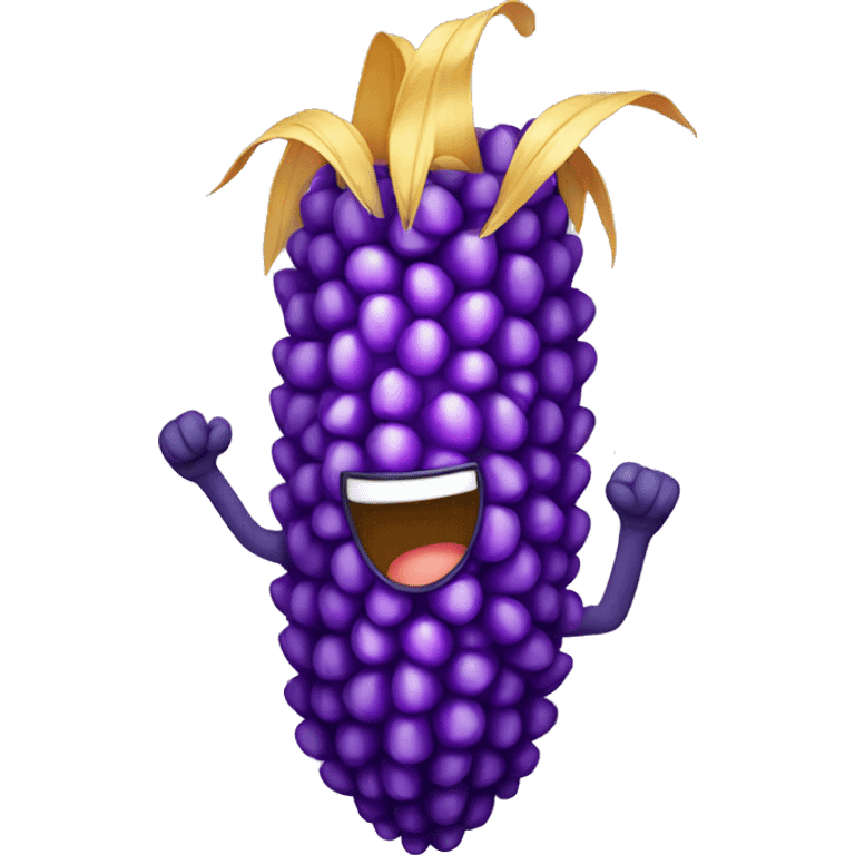 purple corn cheering emoji