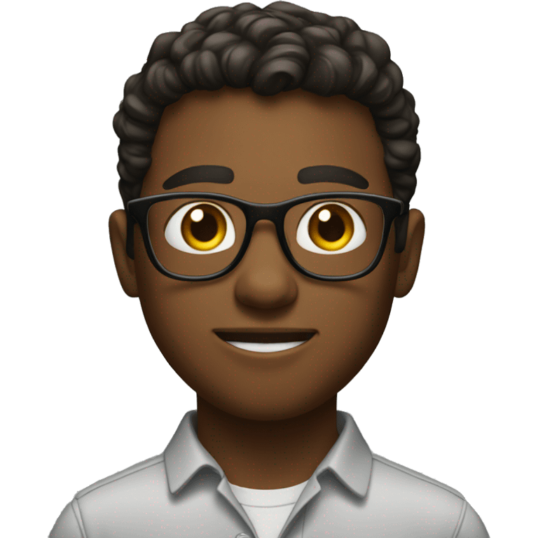 young man with glasses indoors emoji