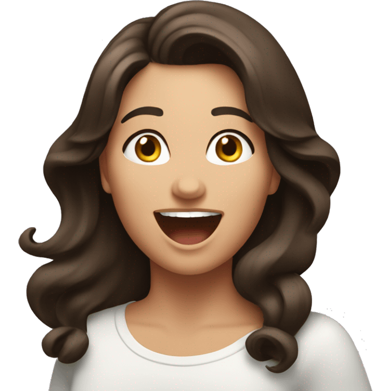 Super excited fat brunette emoji