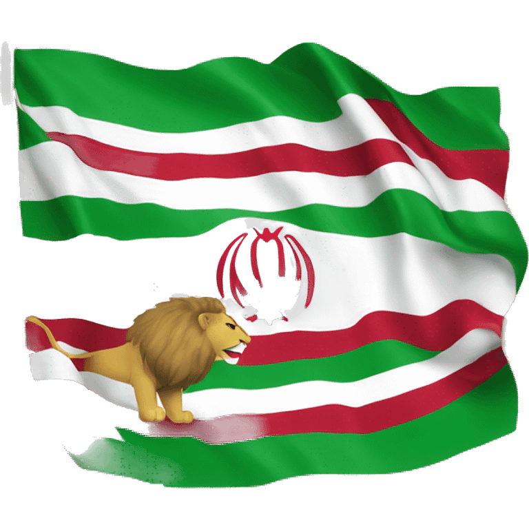 Iran flag with lion covering the letter emoji