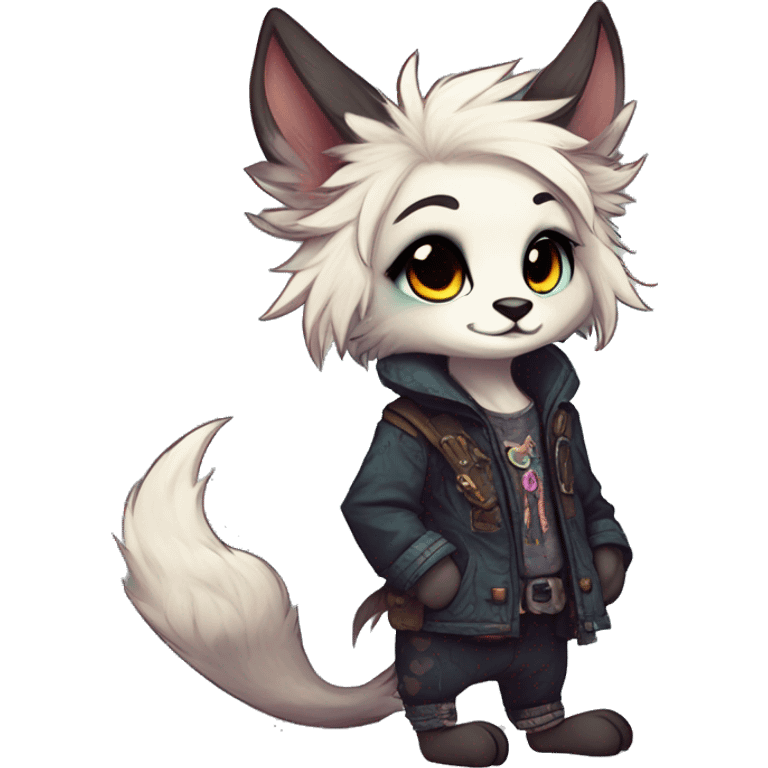 Cool cute Kawaii edgy fantasy animal fursona Fionbri by griffsnuff & LiLaiRa & Falvie full body emoji