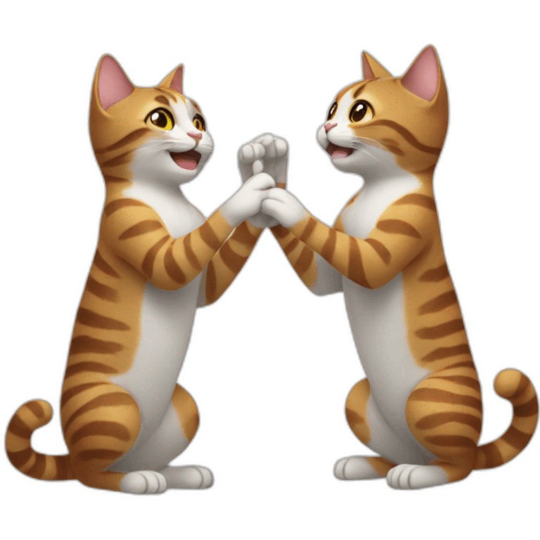 two cats high fiving emoji