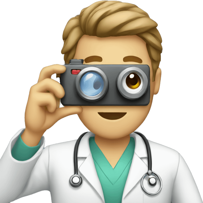 Doctor taking a picture emoji