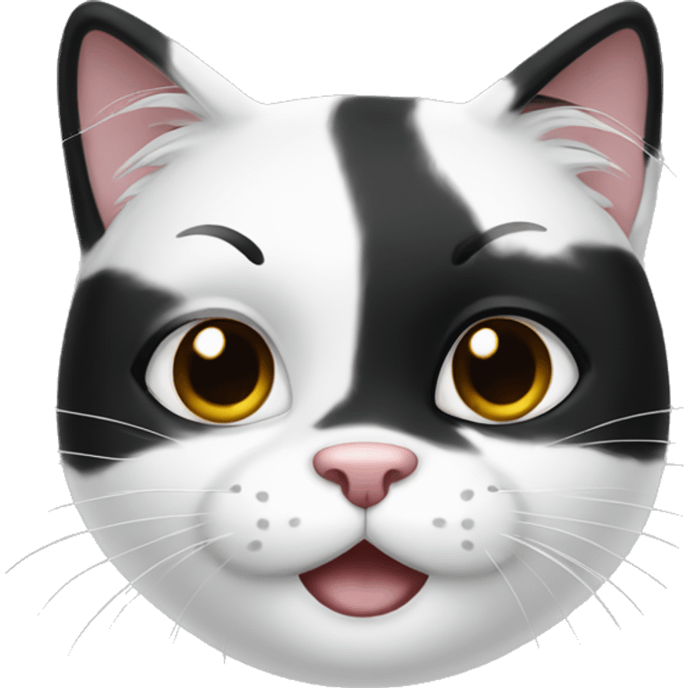 Cute black and white kitty  emoji